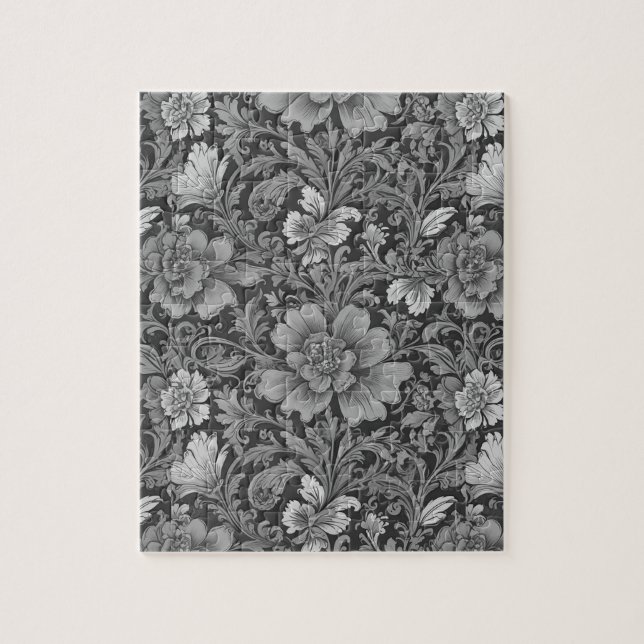 Einfarbiges Vintage-Blumenmuster  (Vertikal)