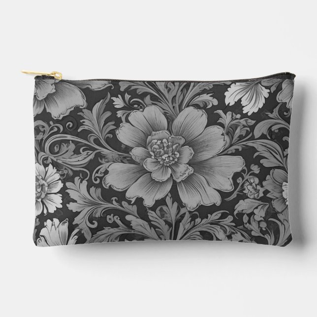 Einfarbiges Vintage-Blumenmuster  Zubehörtasche (Vorderseite)