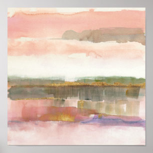 Einfluss der Linien-und Farbgoldernte Poster