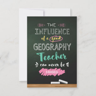 Einfluss eines guten geografischen Lehrers Dankeskarte