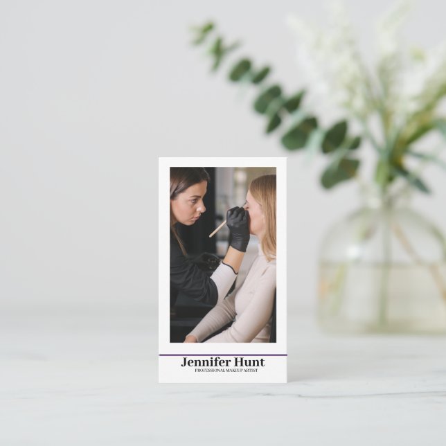 Einfluss, Minimalistische Social Media Makeup Arti Visitenkarte (Stehend Vorderseite)