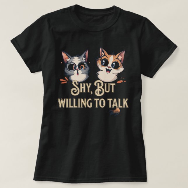 Einführung, aber bereit, über Shy Cat Lover zu dis T-Shirt (Design vorne)