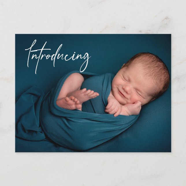 Einführung Baby Foto Custom Birth Ankündigung Postkarte (Vorderseite)