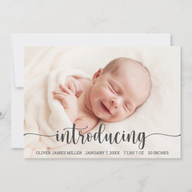 Einführung Baby - Geburtshilfekarte Ankündigung (Vorderseite)