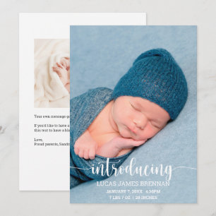 Einführung der Baby Birth Announcement Foto Card Ankündigung