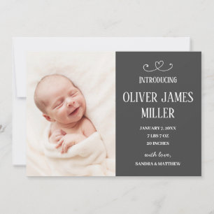 Einführung der Baby Birth Announcement Foto Card Ankündigung