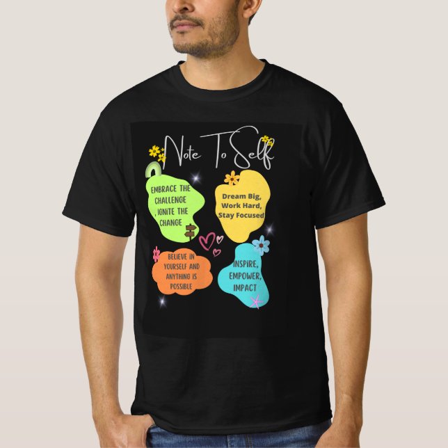 Einführung in unsere "Note to Self" Retro Motivier T-Shirt (Vorderseite)