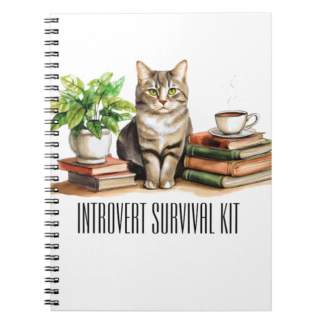 Einführung Überlebenskit (Katze, Pflanze, Kaffee,  Notizblock (Vorderseite)