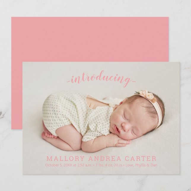 Einführung unseres Baby Foto Geburtsankündigung (Vorne/Hinten)
