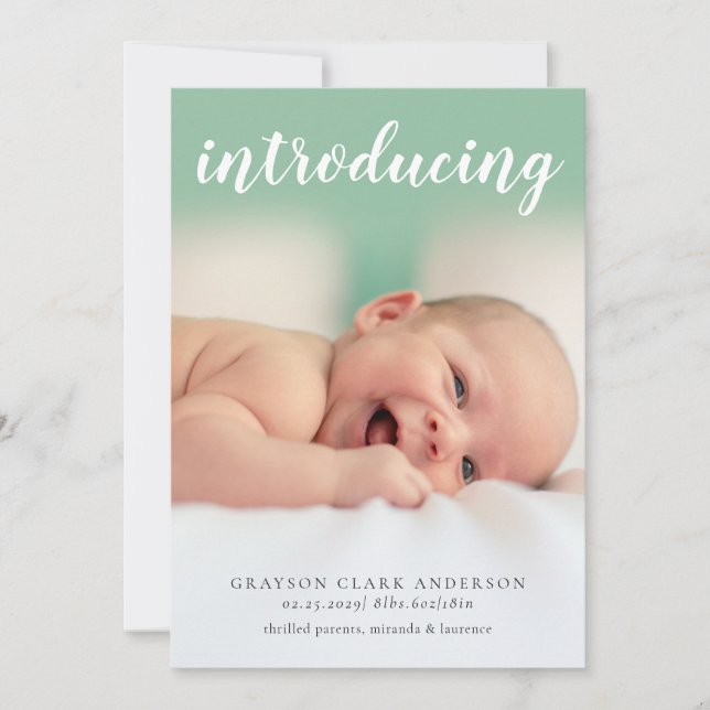 Einführung von Baby Foto Birth Ankündigung (Vorderseite)