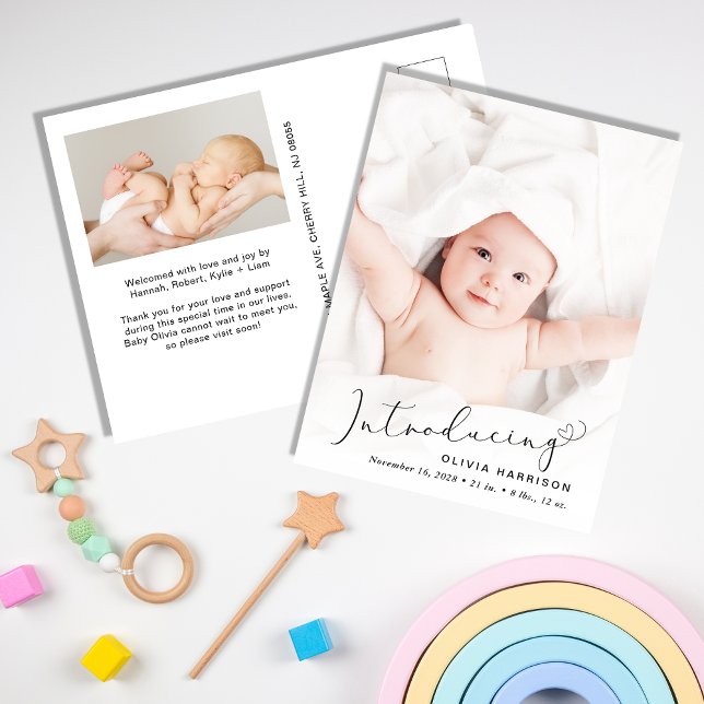 Einführung von Foto Birth Ankündigungspostkarte (Von Creator hochgeladen)