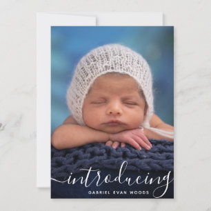 Einführung Weißes Schriftfoto-Overlay Babygeburt Ankündigung