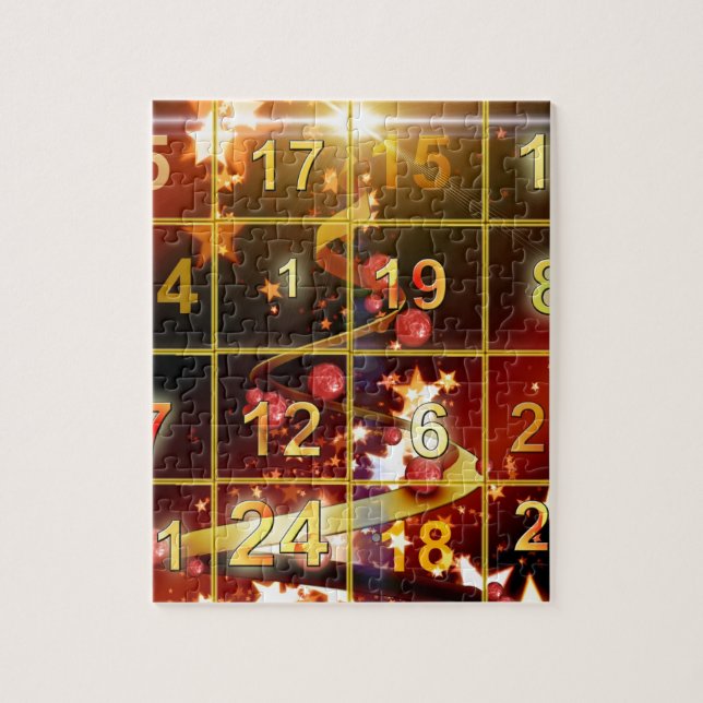 Einführungs-Kalender-Tür-goldenes Weihnachten (Vertikal)
