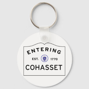 Eingabe des COHASSET MASSACHUSETTS Street Sign Schlüsselanhänger