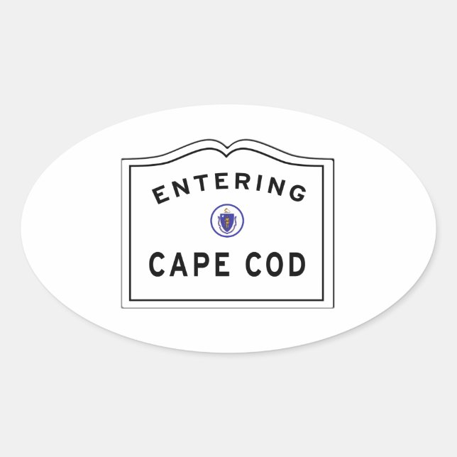 Eingang Cape Cod MA-Zeichen Ovaler Aufkleber (Vorderseite)