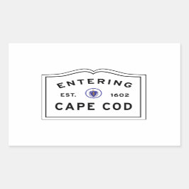 Eingang Cape Cod Massachusetts-Zeichen Rechteckiger Aufkleber