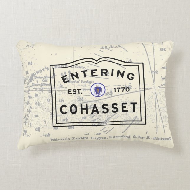 Eingang COHASSET MASSACHUSETTS Street Sign Decora Dekokissen (Vorderseite)