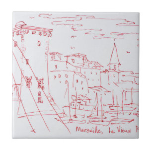 Eingang des alten Hafens  Marseille, Frankreich Fliese