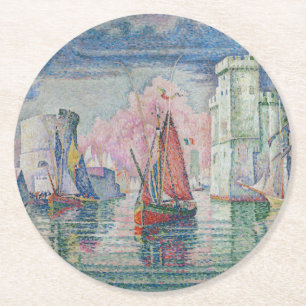 Eingang des Hafens von La Rochelle, Paul Signac Runder Pappuntersetzer
