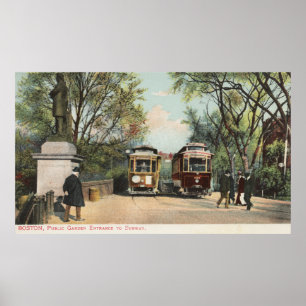 Eingang des öffentlichen Gartens zur U-Bahn Poster