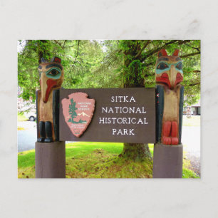 Eingang des Sitka National Historical Park, AK Postkarte