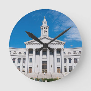 Eingang des Stadt- und County-Gebäudes von Denver Runde Wanduhr