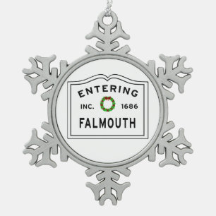 Eingang Falmouth Schneeflocken Zinn-Ornament