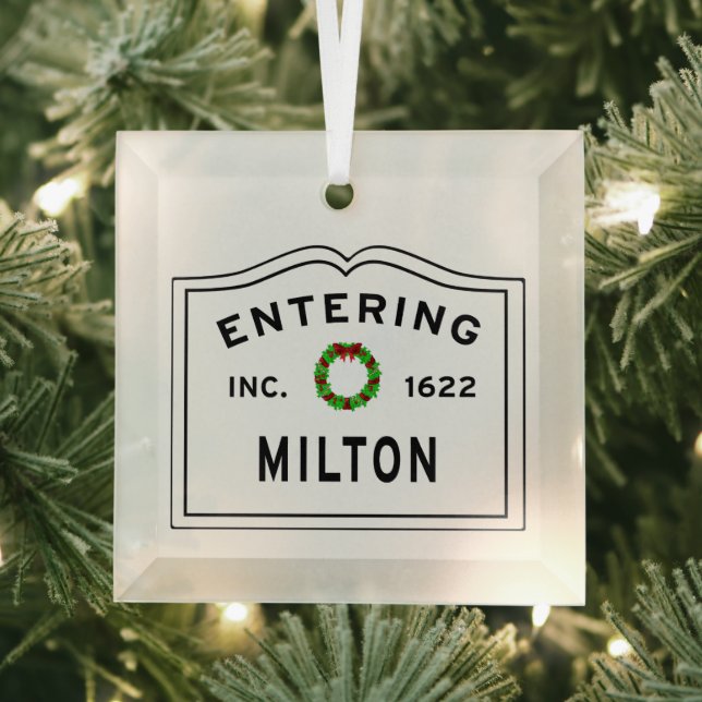Eingang Massachusetts Milton Ornament Aus Glas (Insitu)