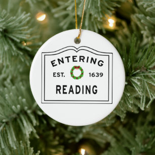 Eingang Massachusetts Stadt Lesen Keramik Ornament