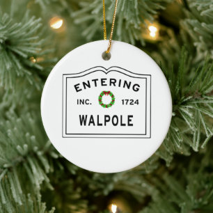 Eingang Massachusetts Stadt Walpole Keramik Ornament