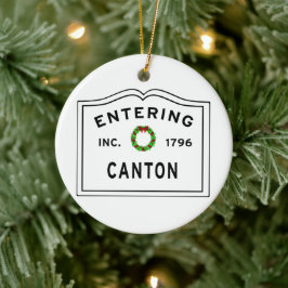 Eingang Massachusetts Städtische Kanton Keramik Ornament