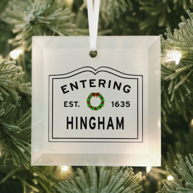 Eingang Massachusetts Town Hingham MA Ornament Aus Glas (Insitu)