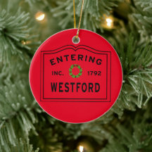 Eingang Massachusetts Town Westford Keramik Ornam