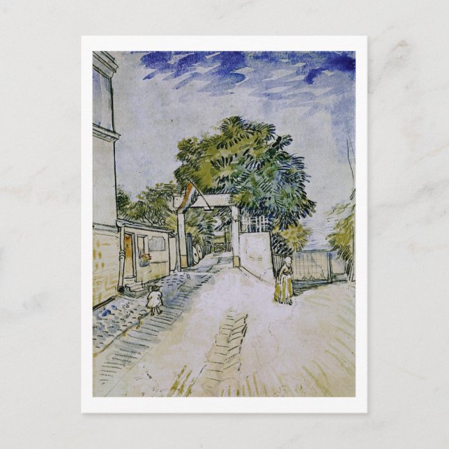 Eingang Moulin de la Galette, Vincent van Gogh Postkarte (Vorderseite)
