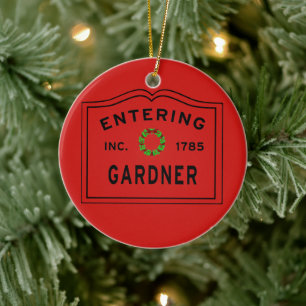 Eingang Stadt Massachusetts Gardner Keramik Ornament