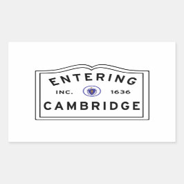 Eingang von Cambridge Massachusetts Rechteckiger Aufkleber