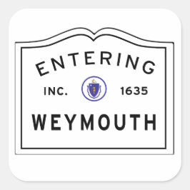 Eingang Weymouth MA Quadratischer Aufkleber