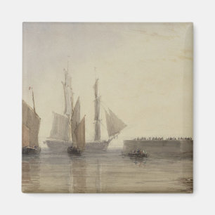 Eingang zu Calais-Hafen, 1829 (w/c, Stift u. Magnet