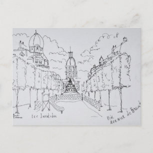 Eingang zu Les Invalides, Paris, Frankreich Postkarte