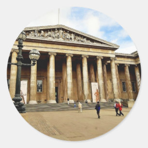 Eingang zum British Museum in London, England Runder Aufkleber