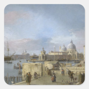 Eingang zum Grand Canal von Canaletto Quadratischer Aufkleber