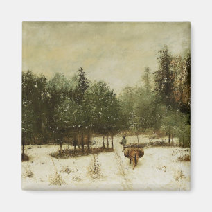 Eingang zum Wald im Winter Magnet