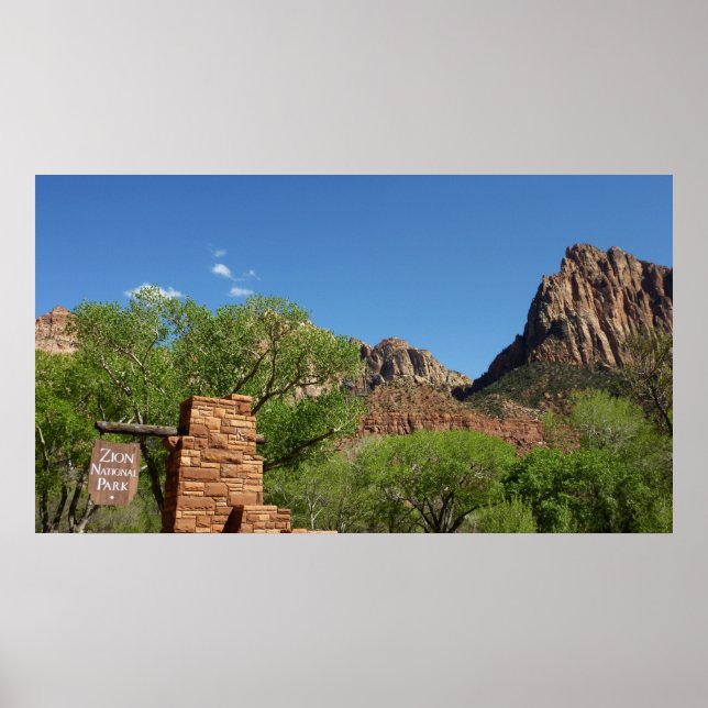 Eingang zum Zion Nationalpark in Utah Poster (Vorne)