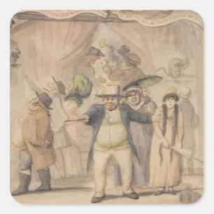 Eingang zur Pidcock's Exhibition Zelt auf einer Me Quadratischer Aufkleber