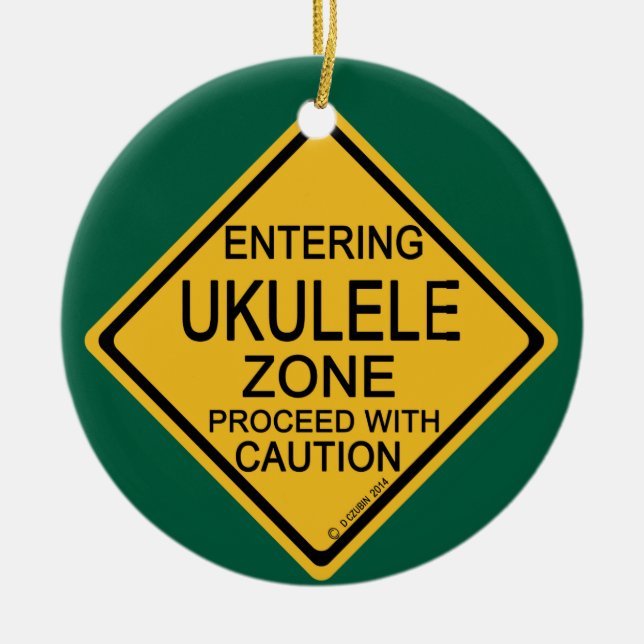 Eingang zur Ukulele-Zone Keramik Ornament (Vorne)