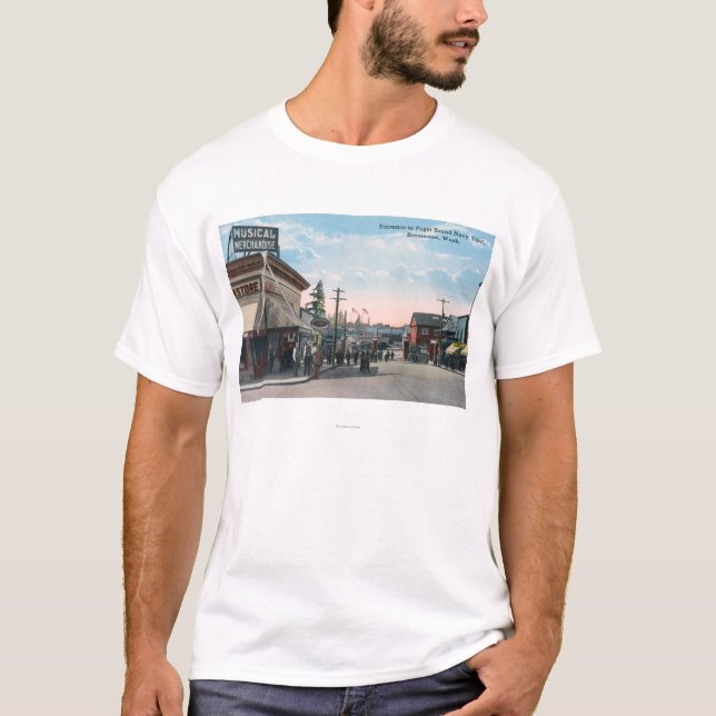 Eingangs-Ansicht zum US-Marine-Schiffs-Yard T-Shirt (Vorderseite)