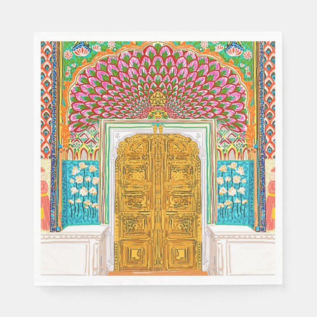 Eingangstür zum Jaipur Palace Serviette (Vorderseite)