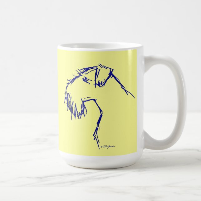 Eingebildete Terrier-Tasse - Gelb Kaffeetasse (Rechts)