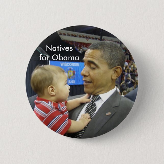 Eingeborene für Obama Button (Vorderseite)