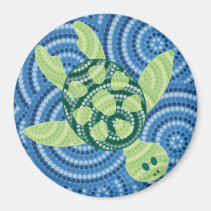 Eingeborene Schildkrötepunktmalerei Magnet